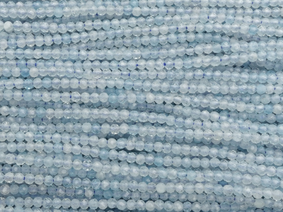 winzige facettierte Aquamarin Steinperlen rund 2mm - B2B Gro