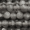 1 Strang (~38,5cm) echter Silberobsidian Steinperlen, rund facettiert ~2mm