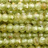 1 Strang (~39cm) echter Olivin Steinperlen, facettierte Rondellen ~3x2mm