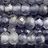 1 Strang (~39cm) echter Iolith Steinperlen, facettierte Rondellen ~3x2mm