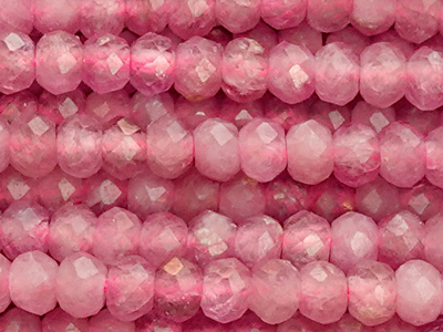 geschliffene rosa pink Turmalin Steinperlen Rondellen 3x2mm 