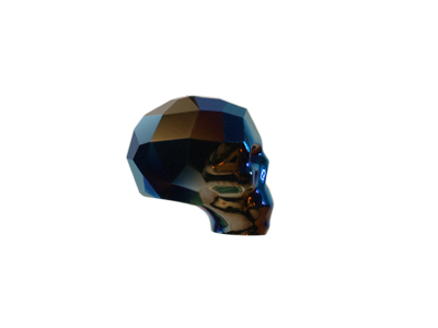 Swarovski Skull Bead 13mm Crystal Metallic Blue 2x