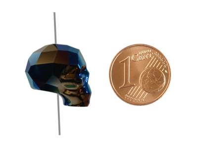 Swarovski Skull Bead 13mm Crystal Metallic Blue 2x mit Grenvergleich