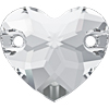 Swarovski Aufnähstein 3259 Herz 16mm Crystal F