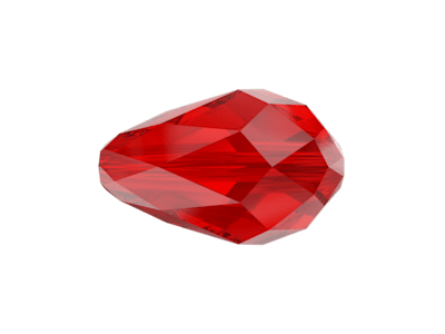 rote Swarovski Tropfen Perle 5500 9x6mm Farbe Light Siam