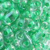1 Dose (ca.17g.) Preciosa Twin-Beads Kristall mit Grasgrün