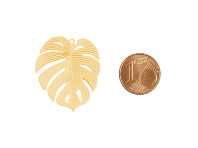 goldenes Monstera Blatt Schmuckanhänger für Ohrringe