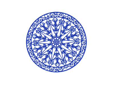 dünne blaue Schmuckornamente aus Metall für Ohrringe
