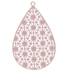 dünne Ornamente, Tropfen ~35x22mm, Messing, Altrosa matt