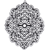 filigranes Ornament ~50x41mm, Messing, schwarz