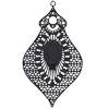 filigranes Ornament ~47x27mm, Messing, schwarz