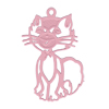 filigraner Anhänger, Katze ~25x15mm, Messing, Rosa matt
