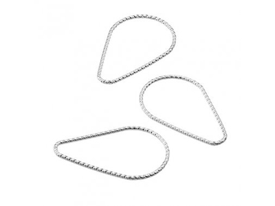 Silber Tropfen 30x20mm als Basis für Brick Stitch Perlenohrr