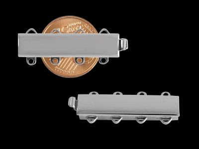 echt Silberne, hochwertige, Schmuckschliesse fr vier Strnge Reihen