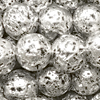 1 Strang (~38,5cm) echter gefärbter Lava Perlen rund ~6mm, Silber