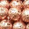 1 Strang (~38cm) echter gefärbter Lava Perlen rund ~8mm, Rosegold