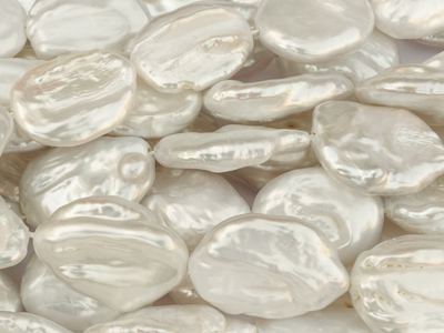 flache unregelmäßige Zuchtperlen Kulturperlen ca. 13x18mm zu