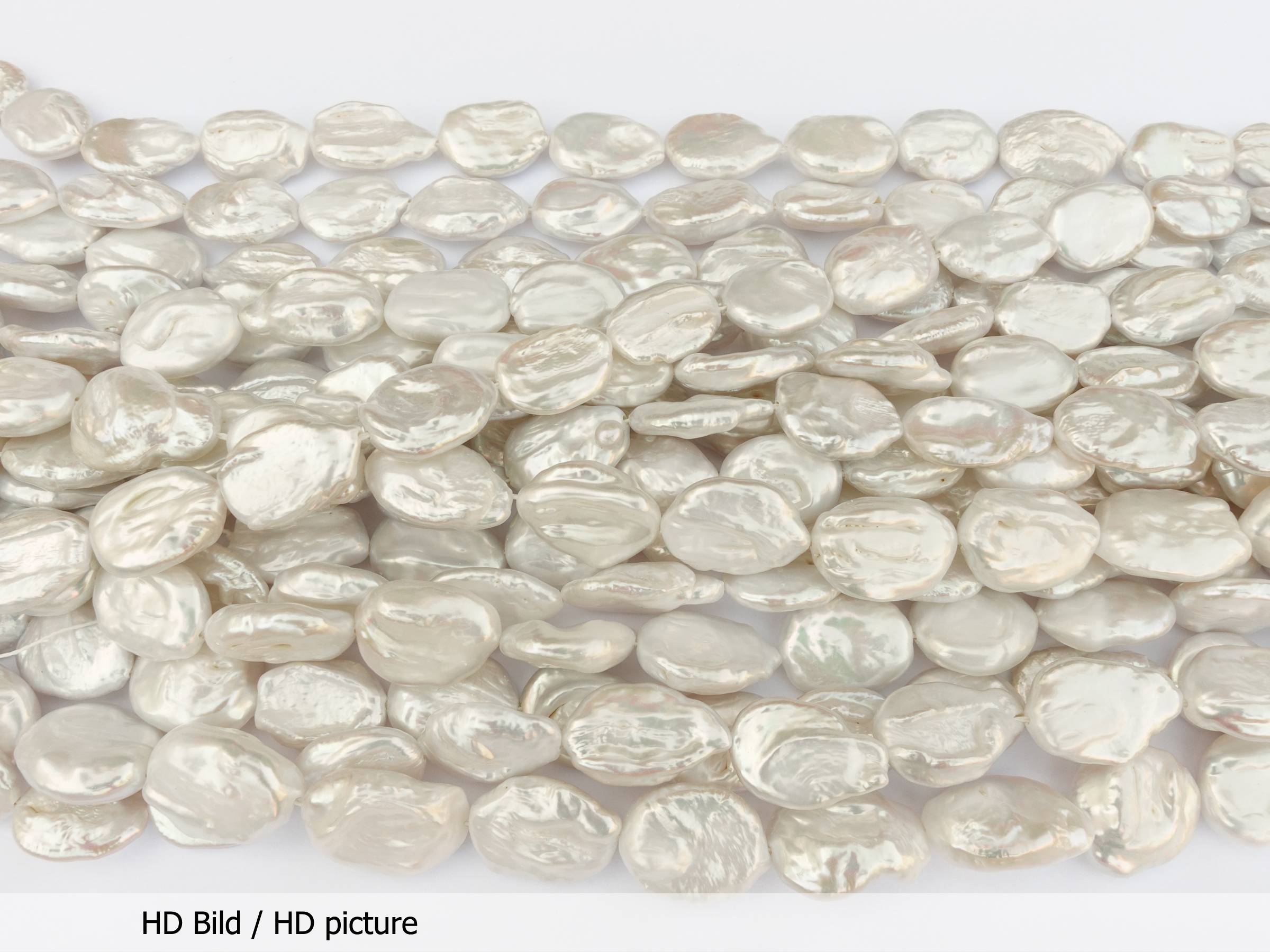 flache unregelmäßige Zuchtperlen Kulturperlen ca. 13x18mm zu