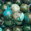1 Strang (~39cm) echter Chrysokoll Steinperlen, rund ~8,5mm