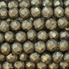 1 Strang (~39cm) Pyrit Steinperlen, rund facettiert ~3,8mm