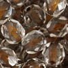 1 Pkg. (50 Gramm) facettierte Glasperlen 6mm Kristall mit Brauneinzug