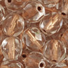 1 Pkg. (50 Gramm) facettierte Glasperlen 6mm Kristall mit Bronzeeinzug