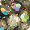 1 Pkg. (50 Gramm) facettierte Glasperlen 8mm Kristall mit Metallicbeschichtung