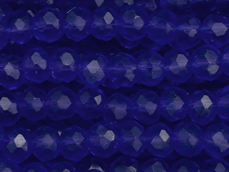dunkelblaue, facettierte Glasschliffperlen Rondellen 2mm - N