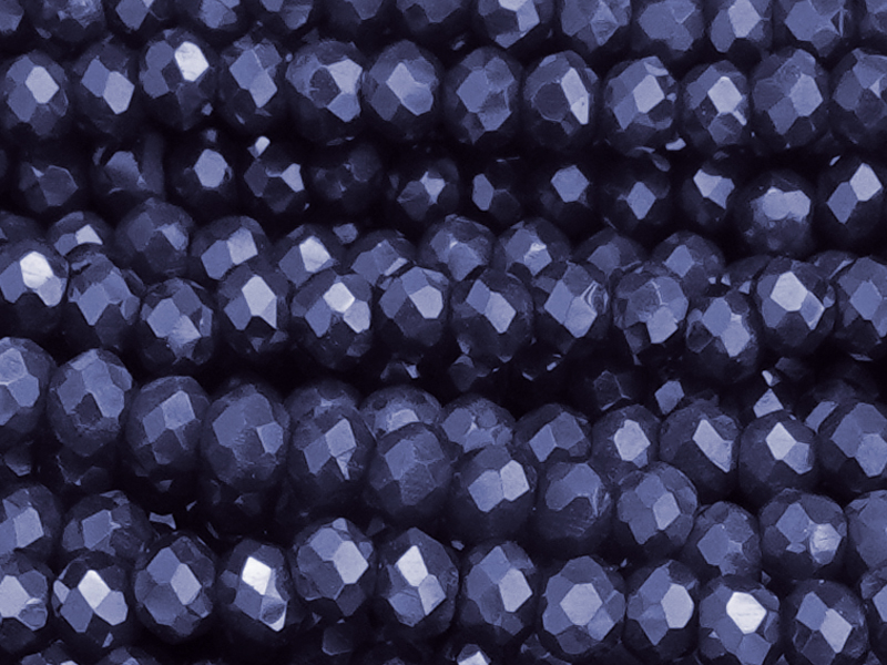 blaue, facettierte Glasschliffperlen Rondellen 2mm - Nahaufn