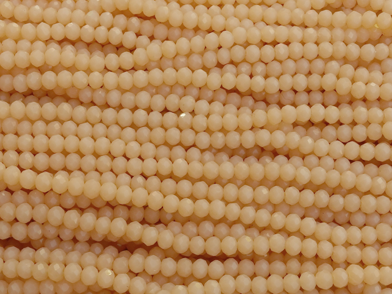 pfirsichrosa, facettierte, geschliffene Glasperlen 2x3mm