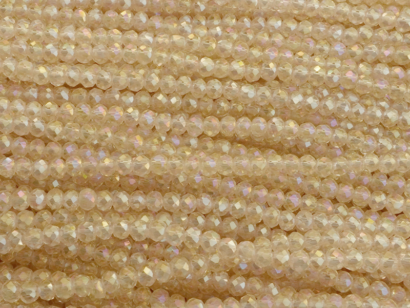 facettierte, geschliffene Glasperlen 2x3mm