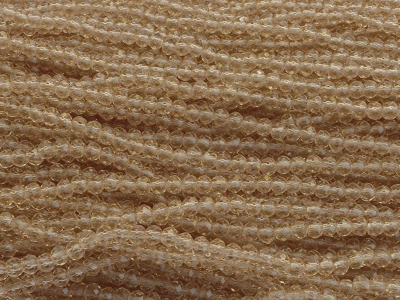 facettierte, geschliffene Glasperlen 2x3mm