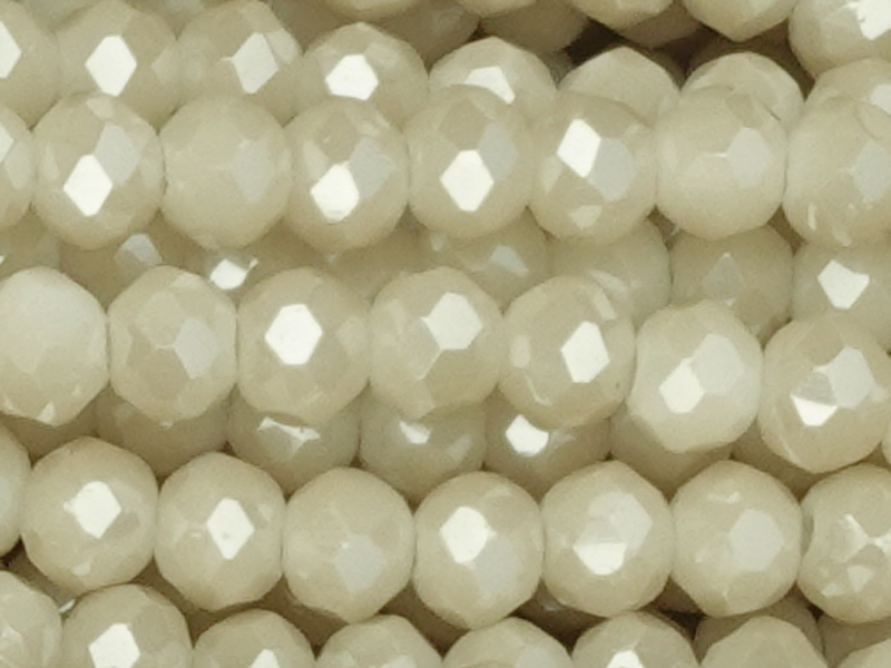 facettierte, geschliffene Glasperlen 2x3mm Farbe: Beigebraun