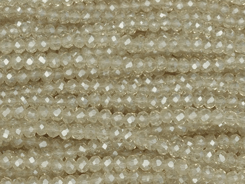 facettierte, geschliffene Glasperlen 2x3mm Farbe: Champagner