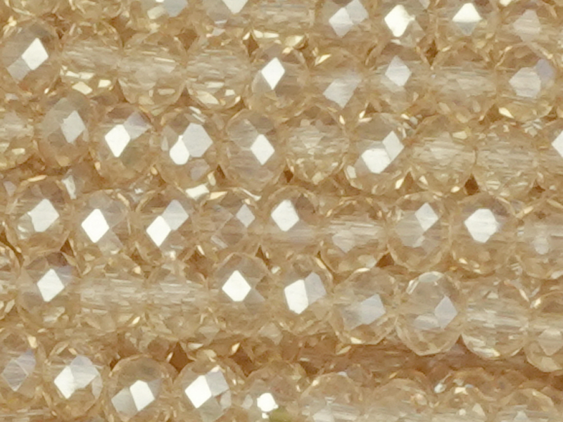facettierte, geschliffene Glasperlen 2x3mm Farbe: Golden Sha