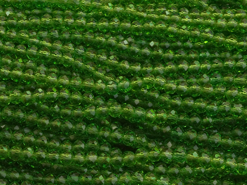 grüne, facettierte, geschliffene Glasperlen 2x3mm