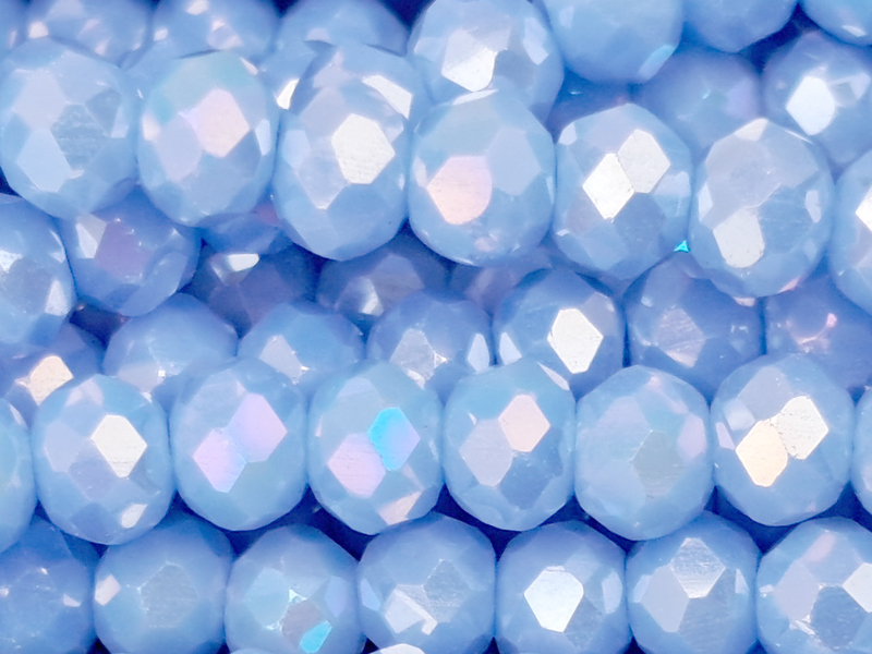 facettierte, geschliffene Glasperlen 2x3mm Farbe: Hellblau m