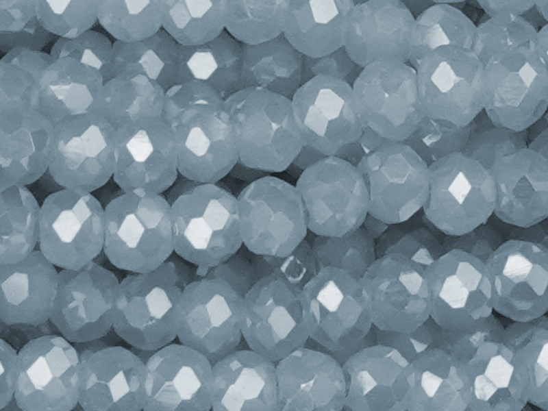 facettierte, geschliffene Glasperlen 2x3mm Farbe: Smoky Ligh