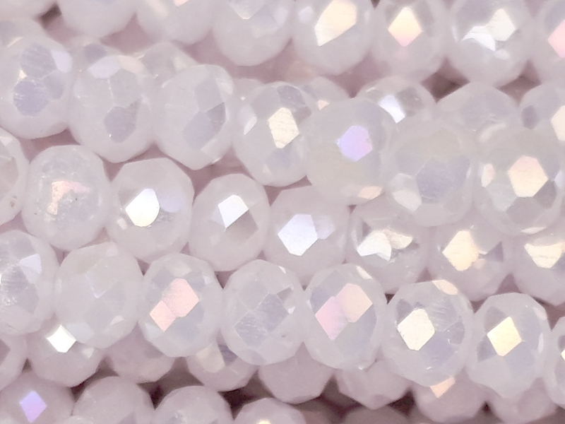 facettierte, geschliffene Glasperlen 2x3mm Farbe: rosa mit A