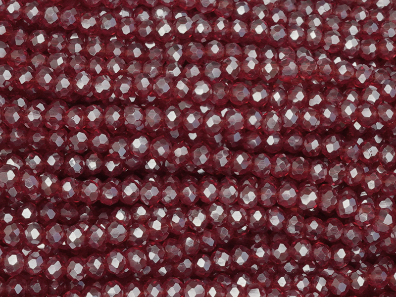facettierte, geschliffene Glasperlen 2x3mm Farbe: Smoky Siam