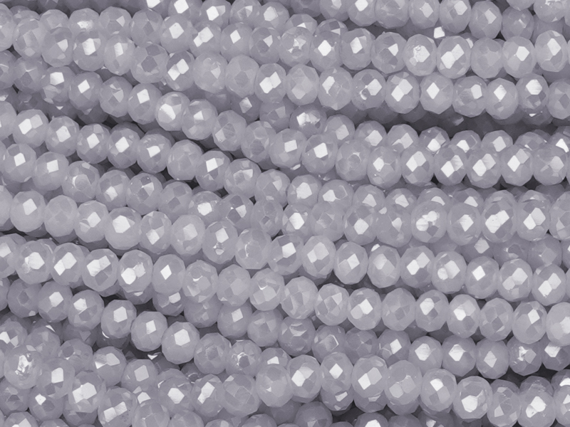 facettierte, geschliffene Glasperlen 2x3mm Farbe: Smoky Viol