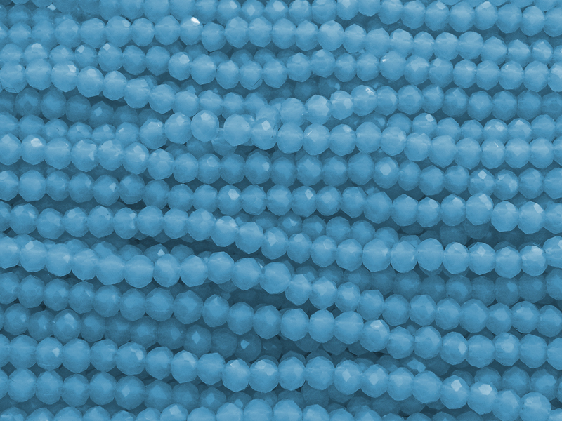 türkisblaue, facettierte, geschliffene Glasperlen 2x3mm