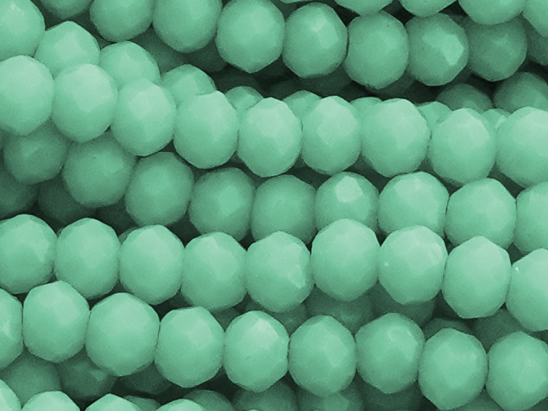 türkisgrüne, facettierte, geschliffene Glasperlen 2x3mm - Na