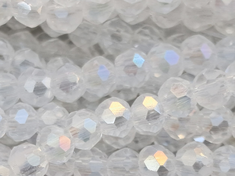 facettierte Glasschliffperlen Rondellen 2mm - Nahaufnahme