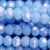 1 Strang (~138 Stk) facettierte Perlen, Rondellen SMALL, Light Blue Shimmer