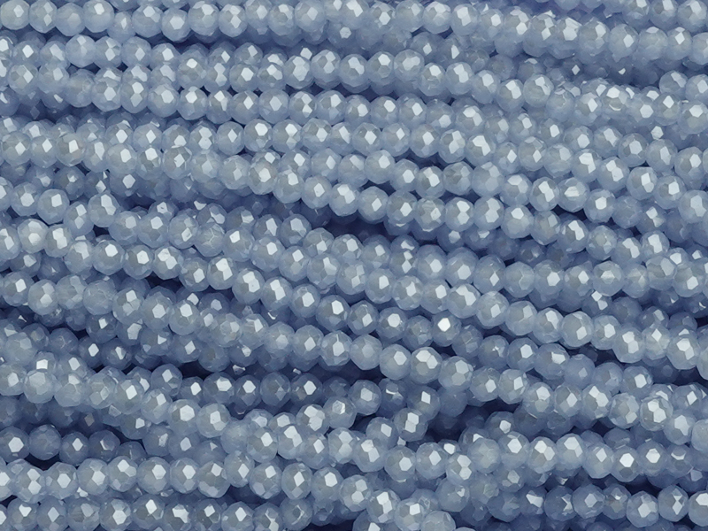 facettierte Glasschliffperlen Rondellen 2x3mm, Farbe: Natura