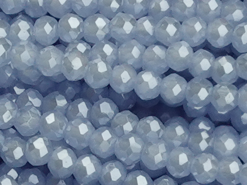 facettierte Glasschliffperlen Rondellen 2x3mm, Farbe: Natura