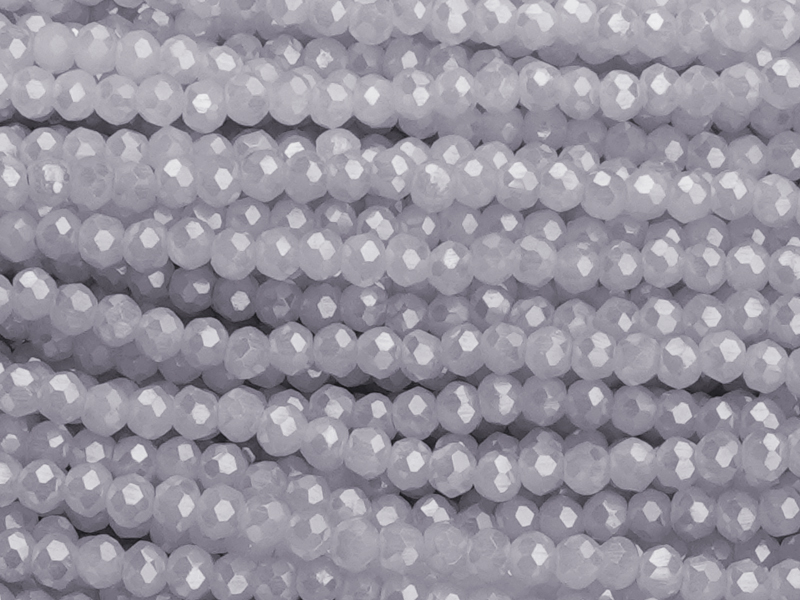 facettierte Glasschliffperlen Rondellen 2x3mm, Farbe: Natura