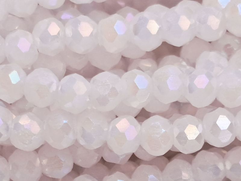 facettierte Glasschliffperlen Rondellen 2x3mm, Farbe: Rosa m