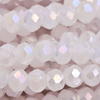 1 Strang (~138 Stk) facettierte Perlen, Rondellen SMALL, Pastel Pink Shimmer